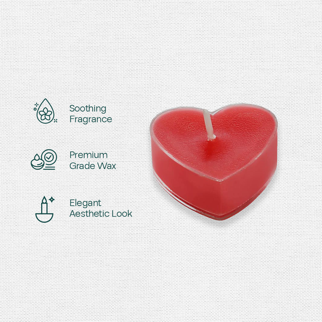 Red Hearts! Scented Mini Candles, Pack of 2