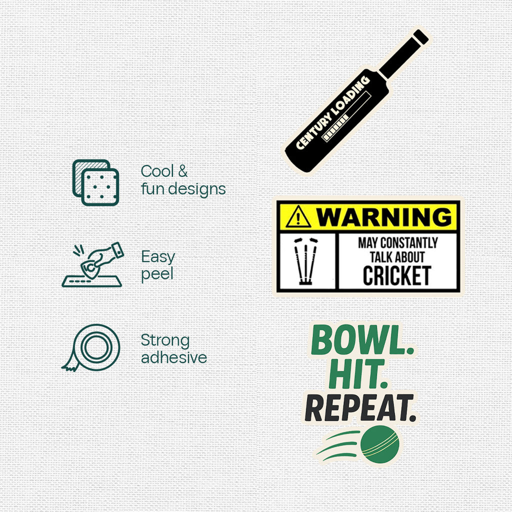 Sticky Wicket! Premium Matt Stickers, Pack of 15