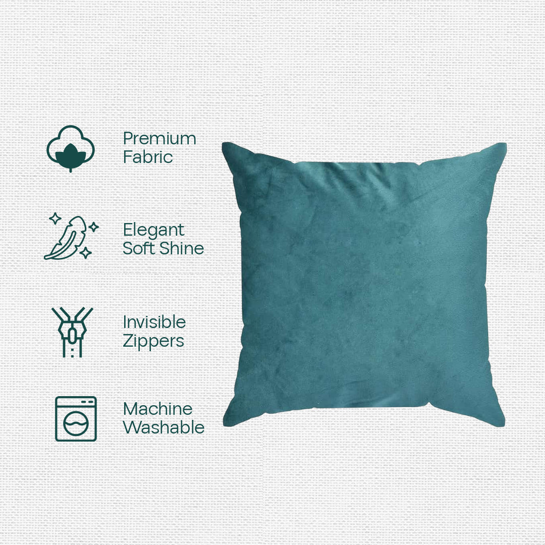 Aqua Love! Premium Velvet Cushion Covers, Pack of 2