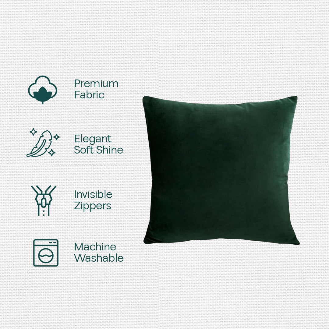 Green Glaze! Premium Velvet Cushion Covers, Pack of 2