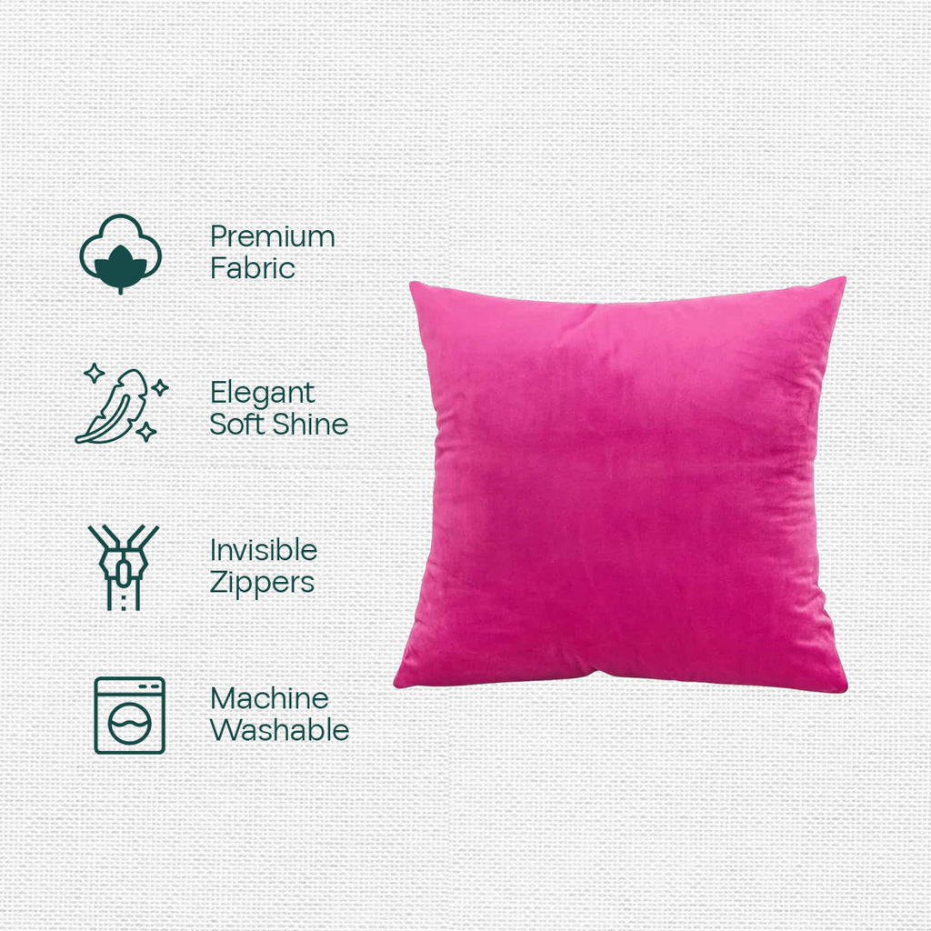Pink Plush! Premium Velvet Cushion Covers, Pack of 2