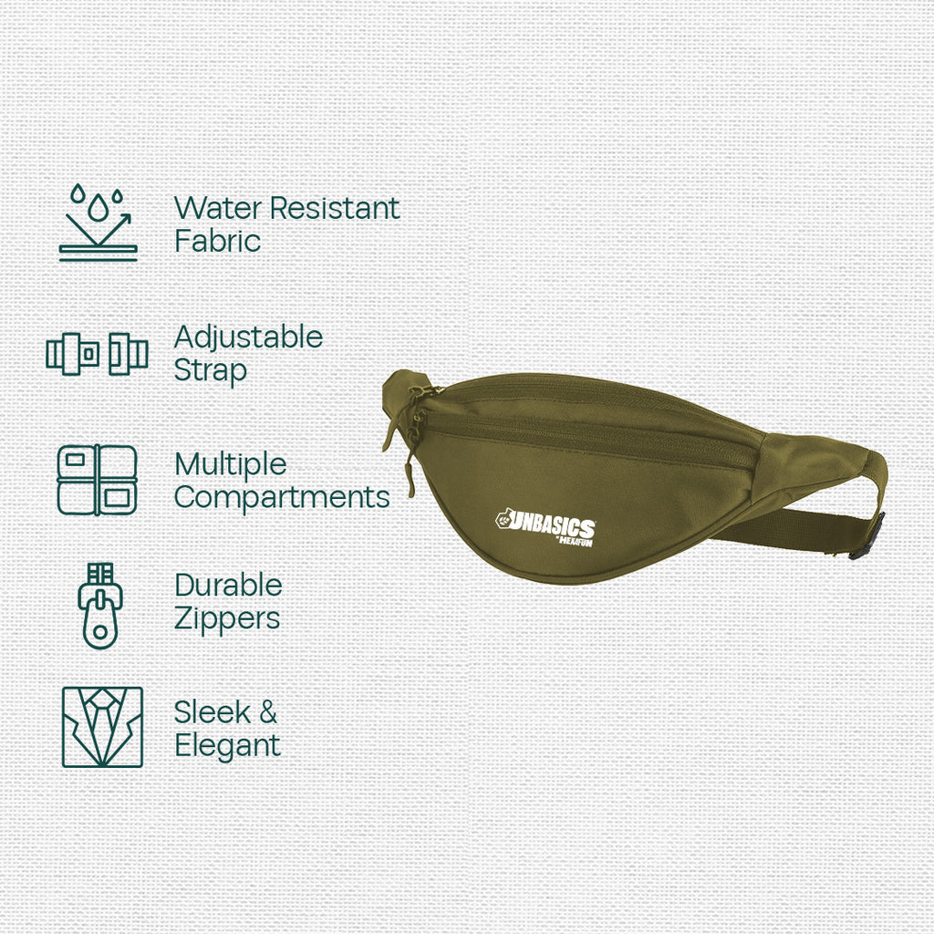 Army Green! Unisex Travel Waist Bag, Pack of 1