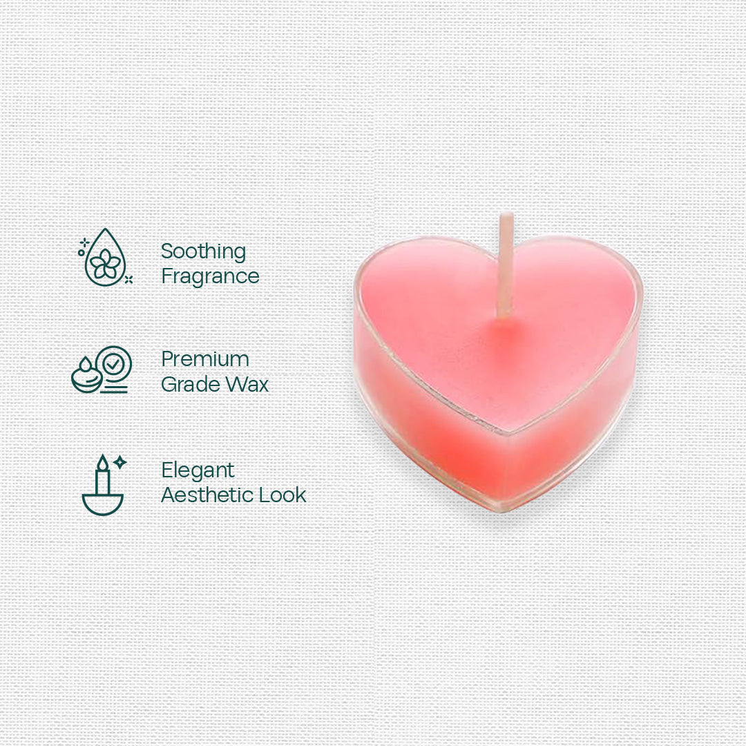 Pink Hearts! Scented Mini Candles, Pack of 2