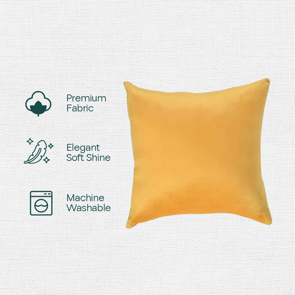 Yellow Yield! Premium Velvet Cushion Covers, Pack of 1