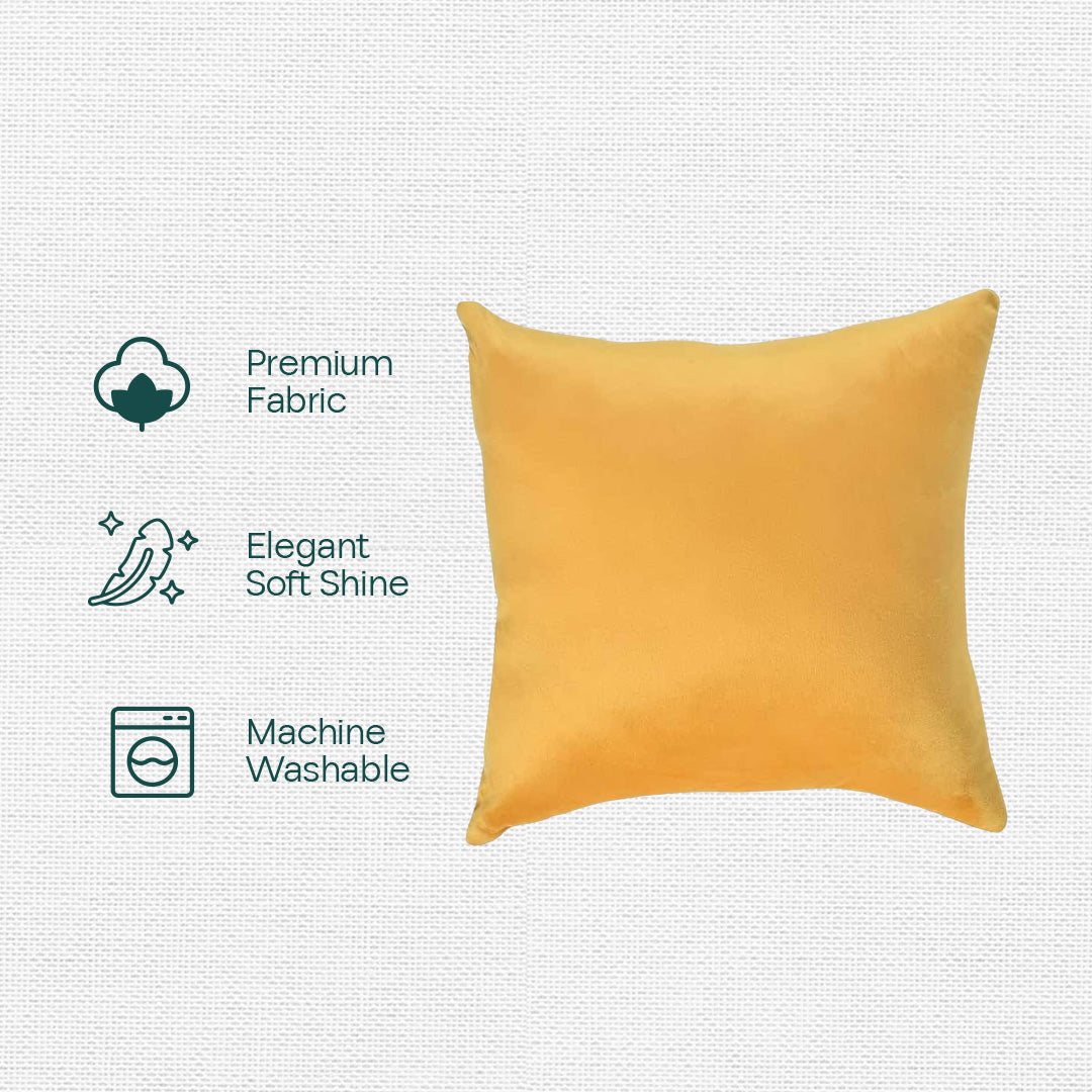 Yellow Yield! Premium Velvet Cushion Covers, Pack of 1