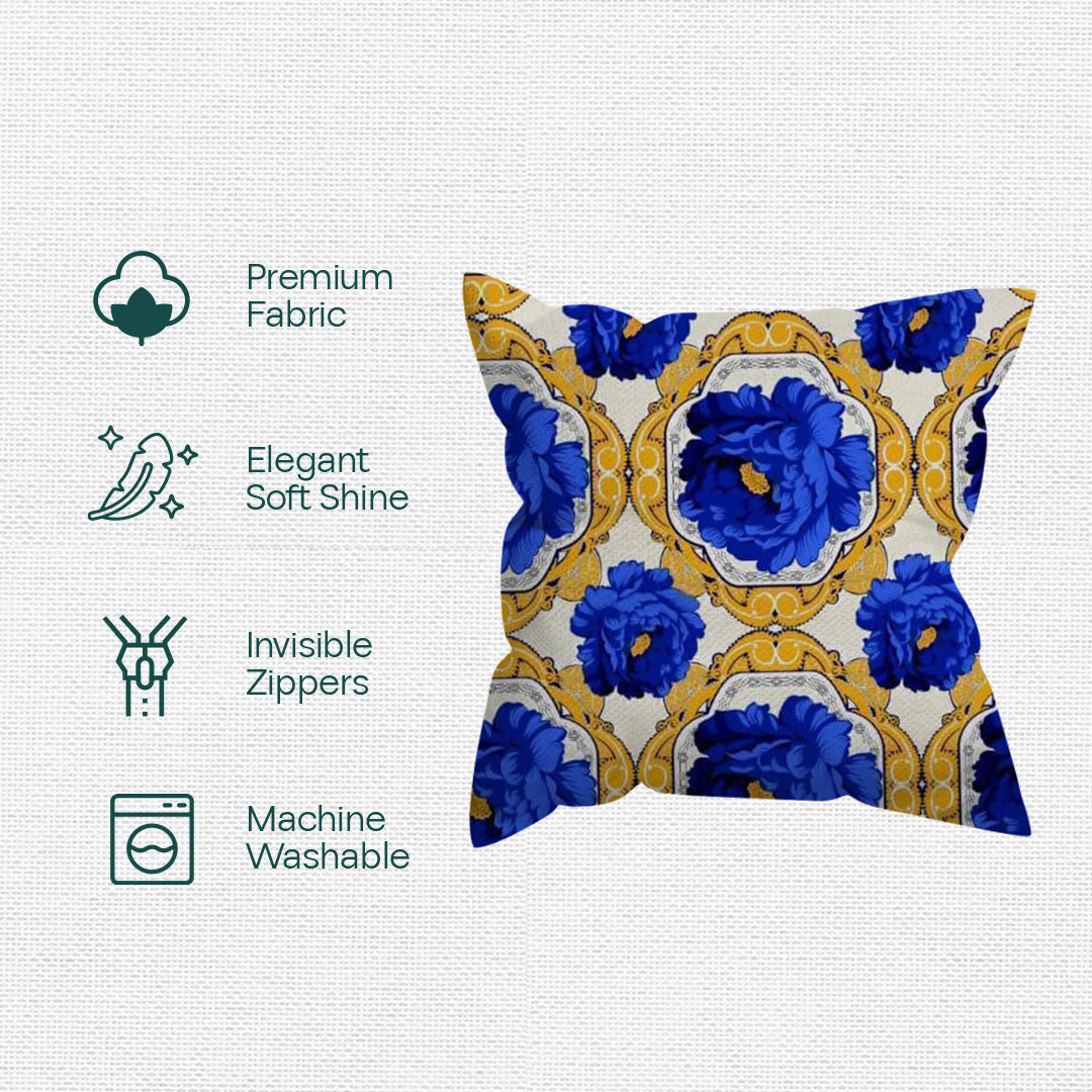 Royal Flower! Premium Printed Cushion Covers, Pack of 1