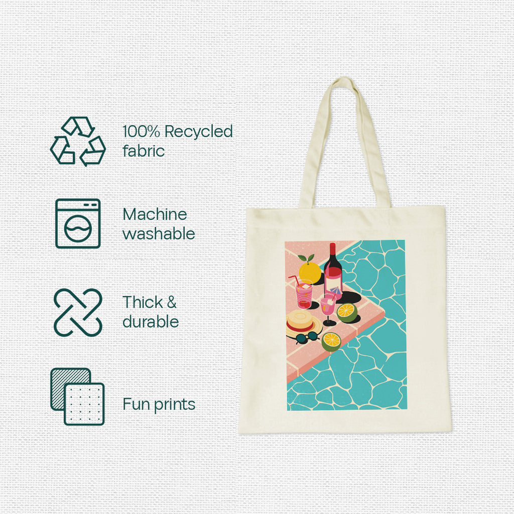 Water Vibes! Canvas Tote Bag, 100% Recycled Fabric, Pack of 1