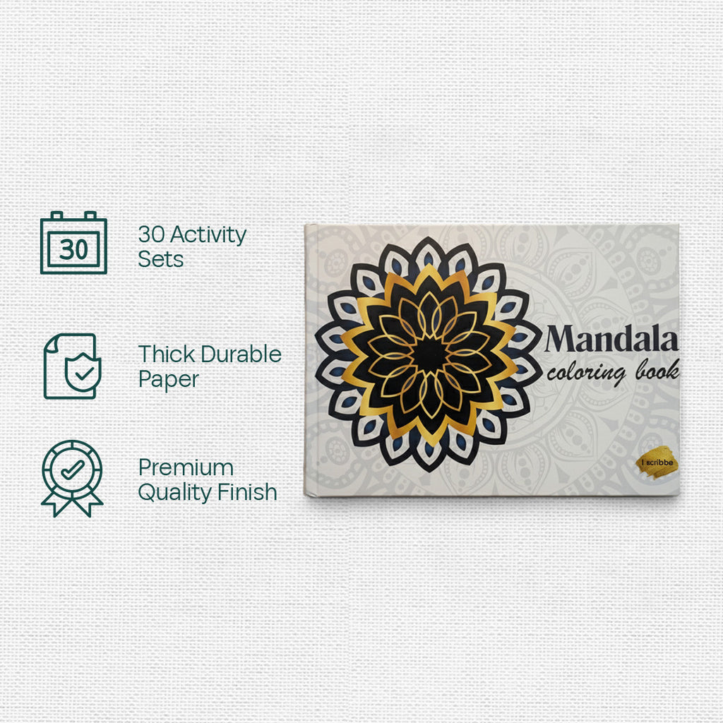 Mandala Art & Coloring Book, Activity Set of 30