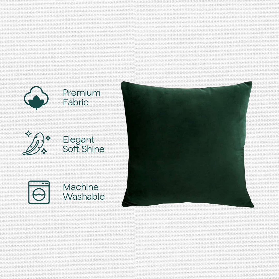 Green Glaze! Premium Velvet Cushion Covers, Pack of 1