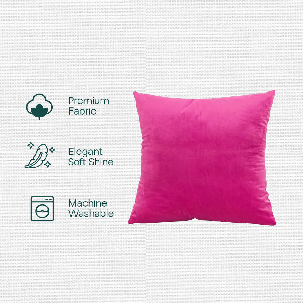 Pink Plush! Premium Velvet Cushion Covers, Pack of 1