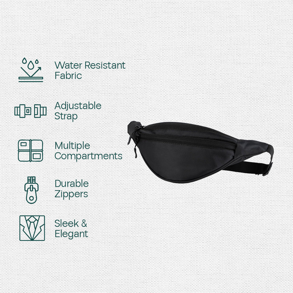 Bliss Black! Unisex Travel Waist Bag, Pack of 1