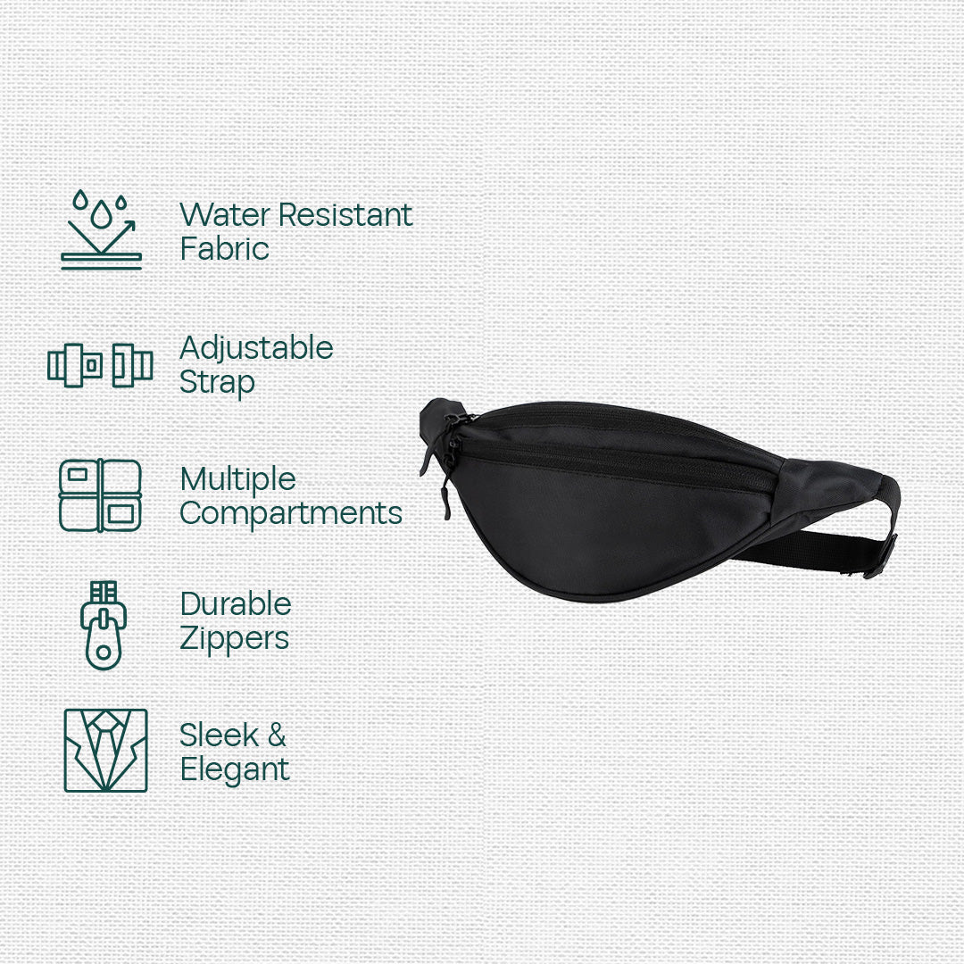 Bliss Black! Unisex Travel Waist Bag, Pack of 1