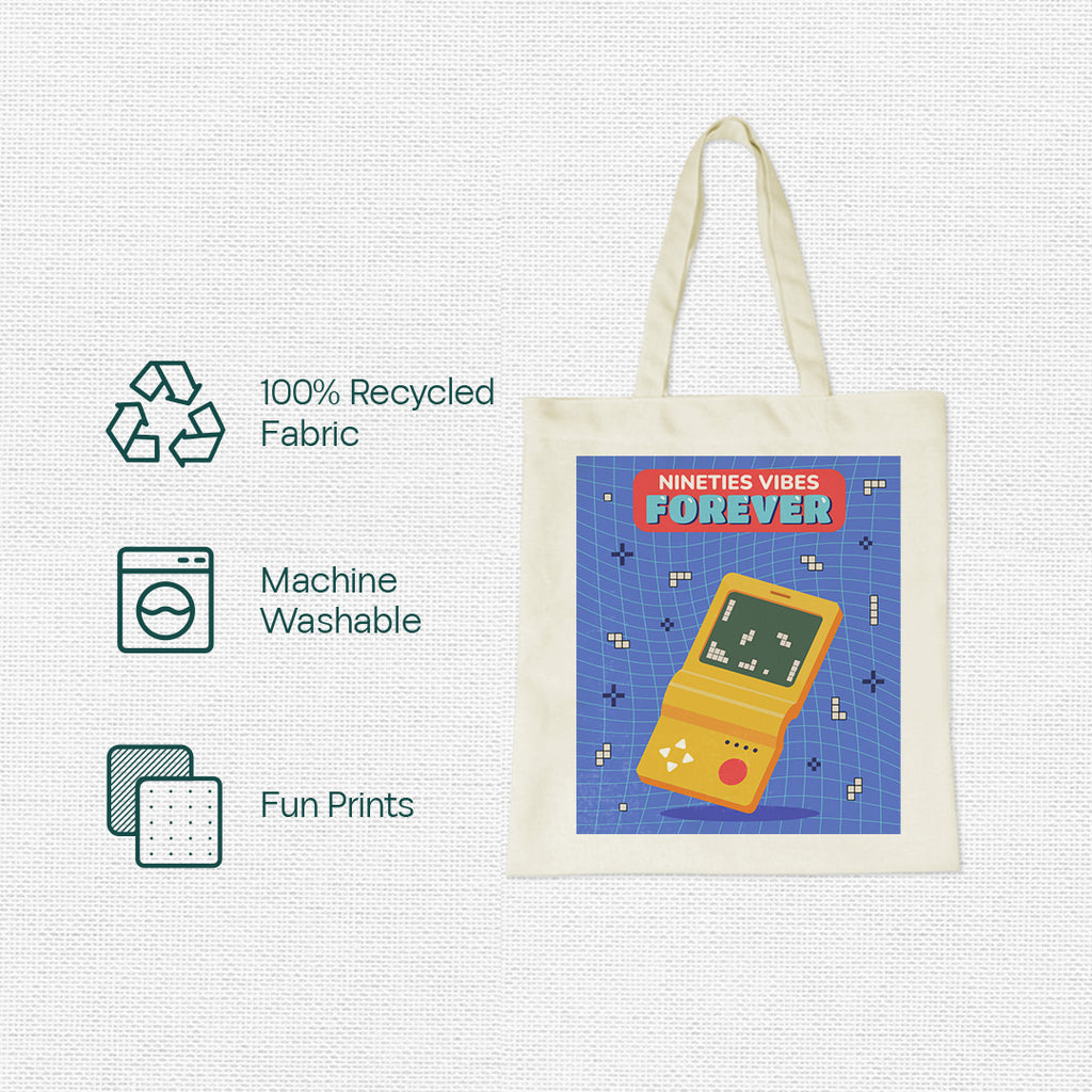 90s Gaming Console! Canvas Tote Bag, 100% Recycled Fabric, Pack of 1