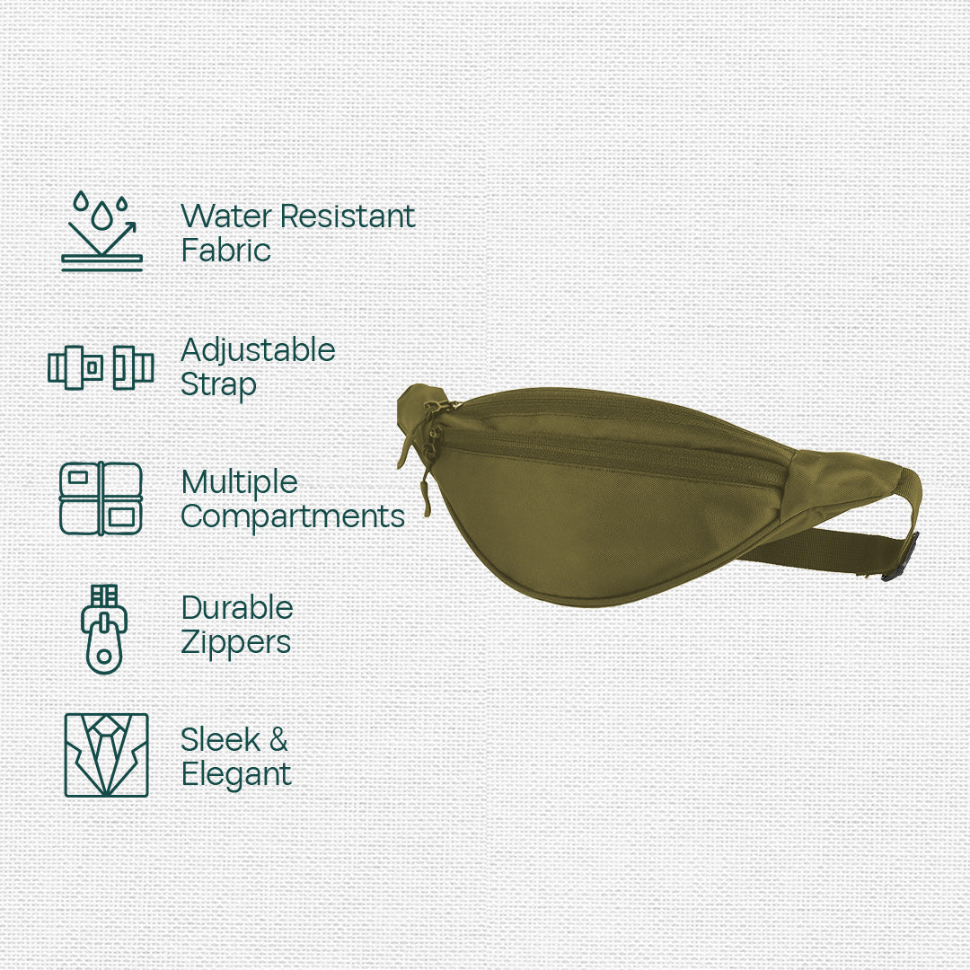 Army Green! Unisex Travel Waist Bag, Pack of 1