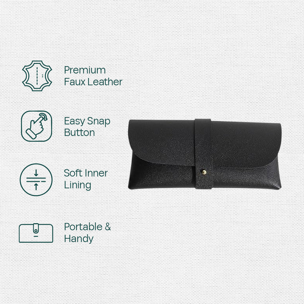 Black & Brown! Eyewear Case, Premium Faux Leather, Pack of 2