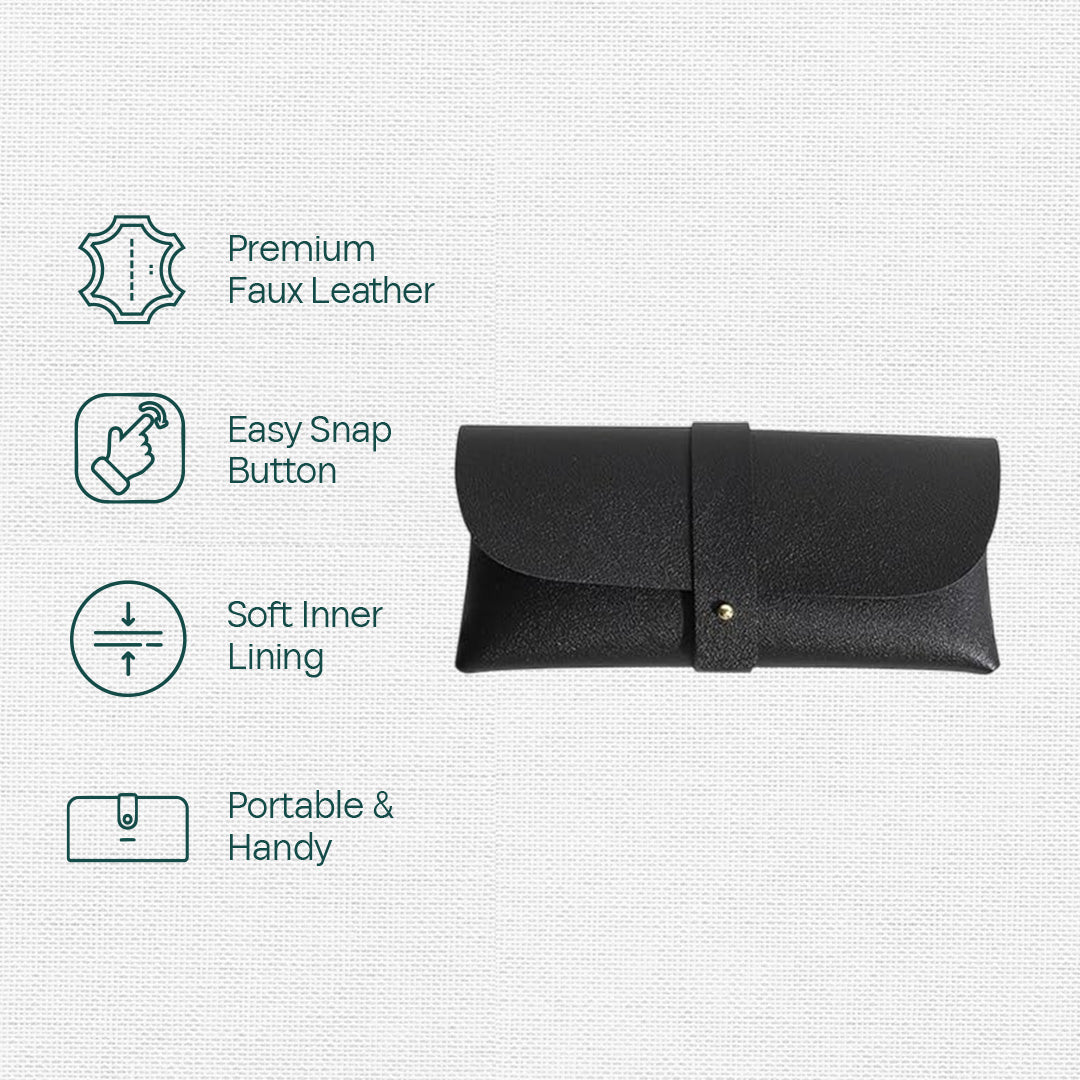 Black & Brown! Eyewear Case, Premium Faux Leather, Pack of 2