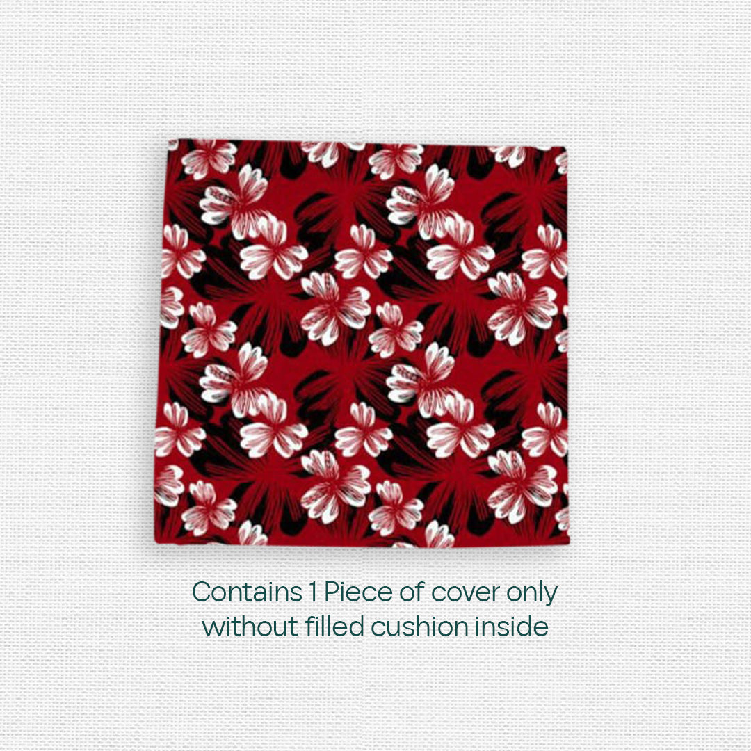 Red Floral! Premium Printed Cushion Covers, Pack of 1