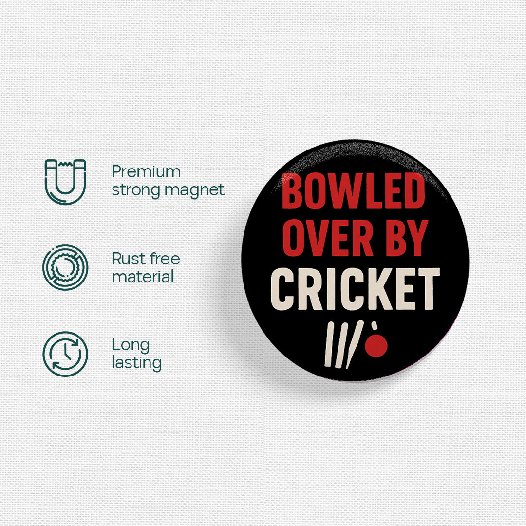 Cricket Fever! Badge Cum Fridge Magnet, Pack of 2