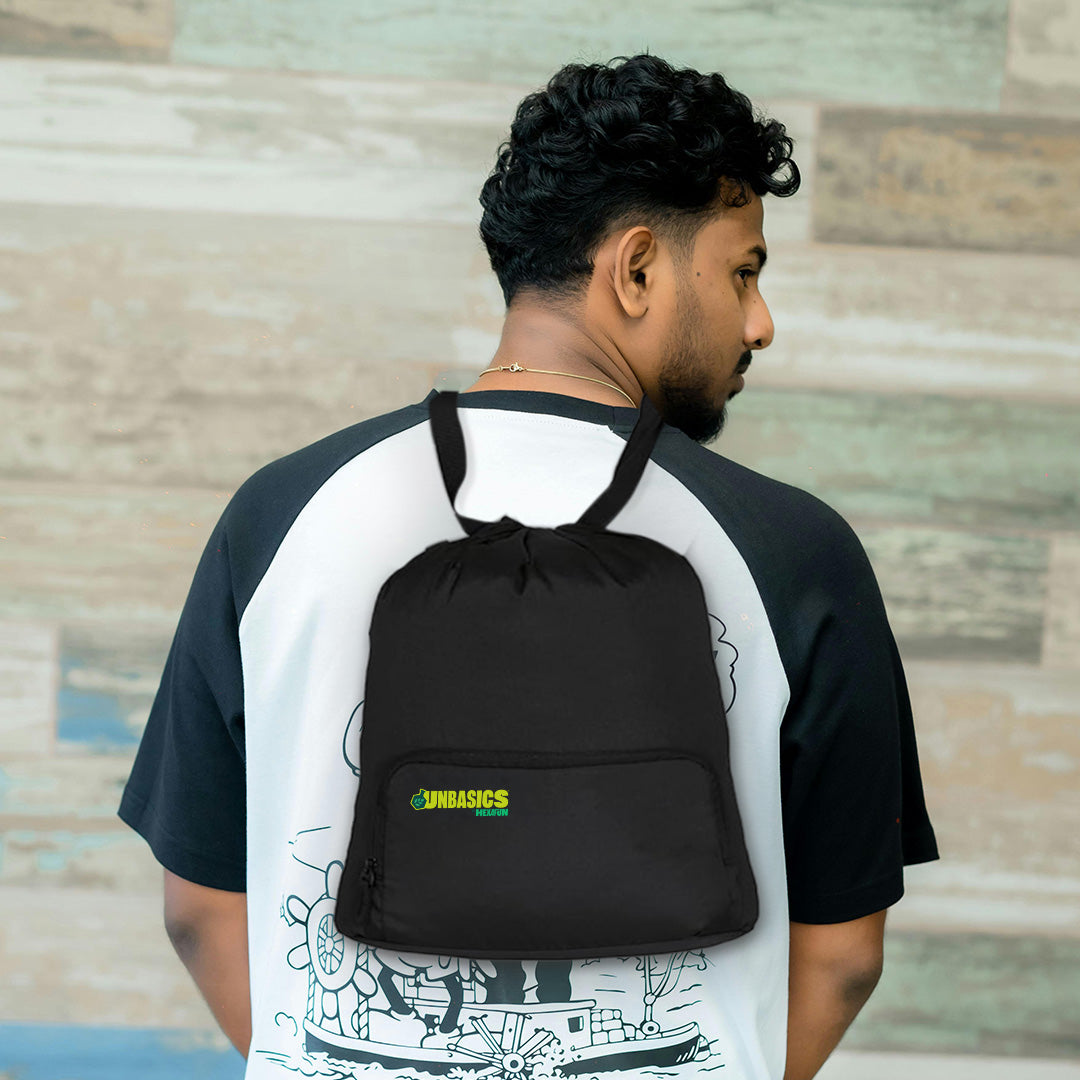 Black Beast! Travel Drawstring Bagpack, Medium Size, 8L Capacity