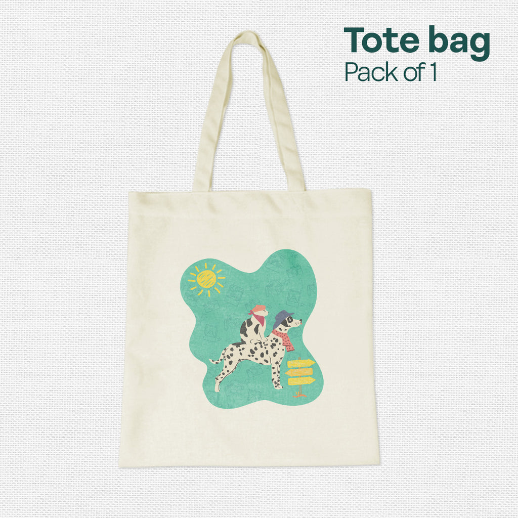 Dogs Day Out! Canvas Tote Bag, 100% Recycled Fabric, Pack of 1