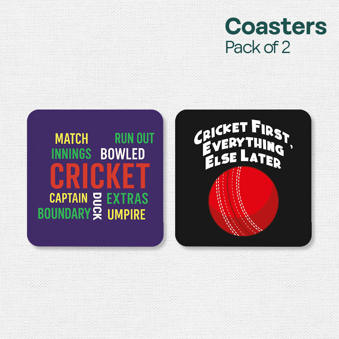 Match Time! Wooden Tea Coaster, Pack of 2