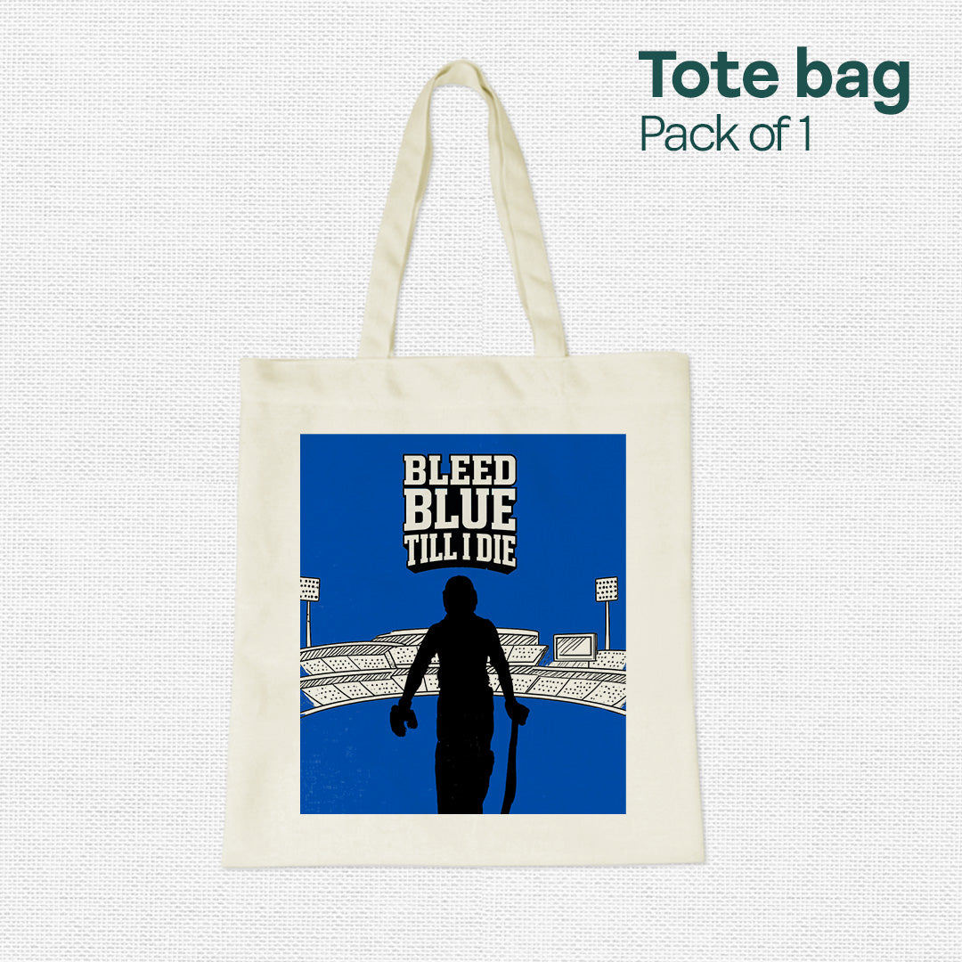 Bleed Blue! Canvas Tote Bag, 100% Recycled Fabric, Pack of 1