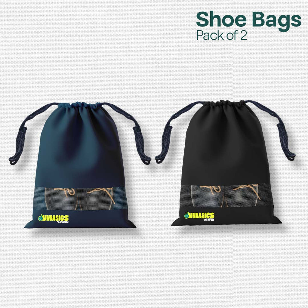 Badass Bold Unisex Shoe Bags, 100% Recycled Fabric, Pack of 2, Series 1