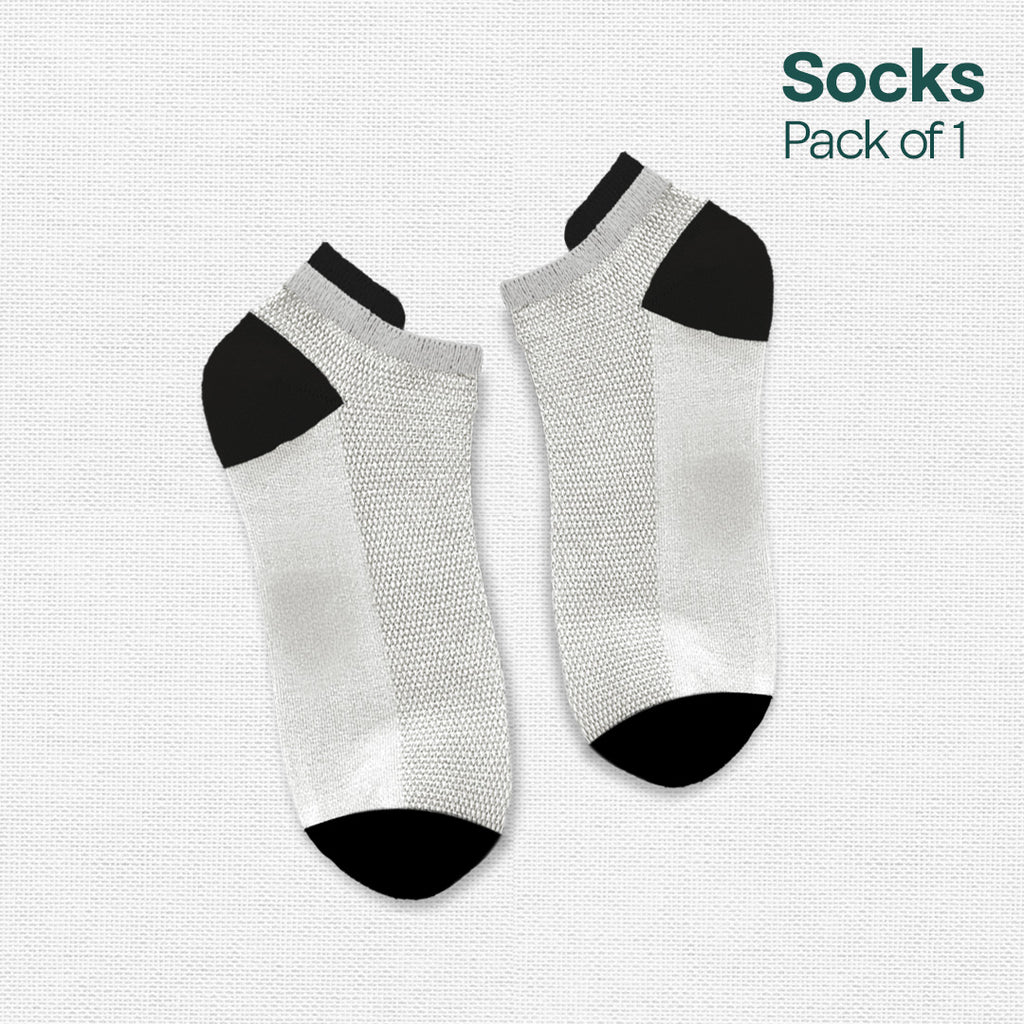 Everyday White! Unisex Socks with Puller, Premium Combed Cotton, Ankle Length, Pack of 1