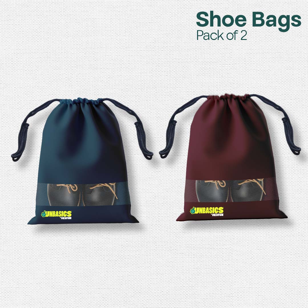 Badass Bold Unisex Shoe Bags, 100% Recycled Fabric, Pack of 2, Series 2