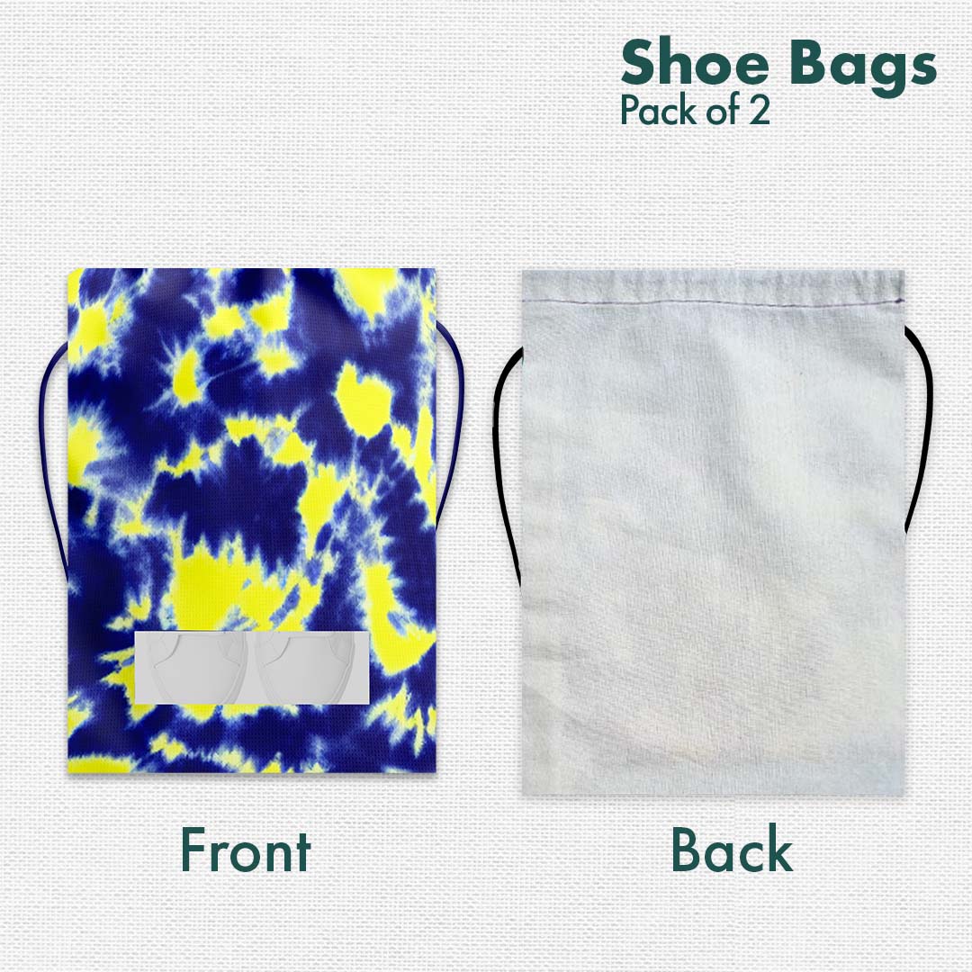 Tye Dye Unisex Shoe Bags, 100% Recycled Fabric, Pack of 2, Series 2