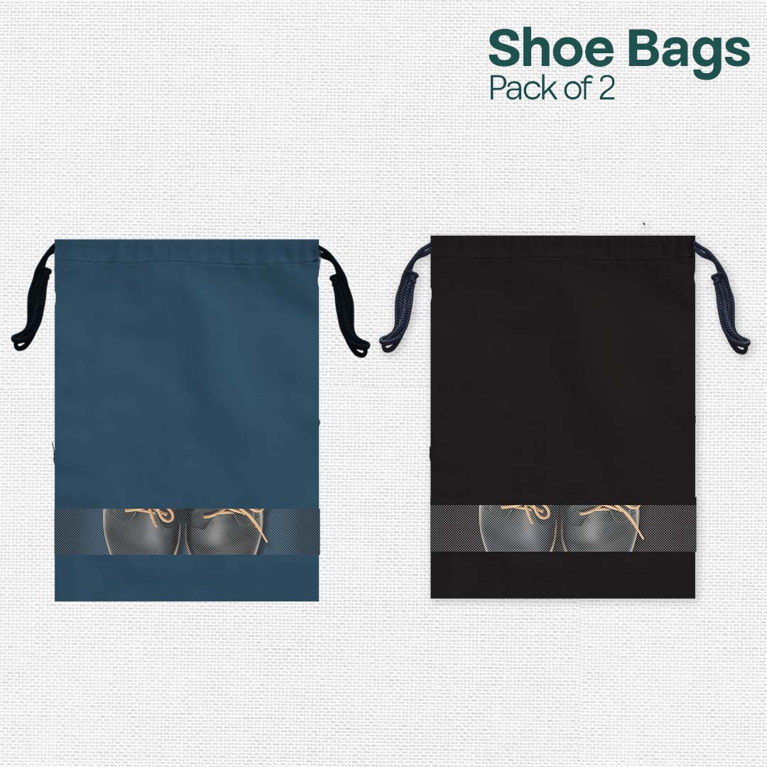 Badass Bold Unisex Shoe Bags, 100% Recycled Fabric, Pack of 2, Series 1