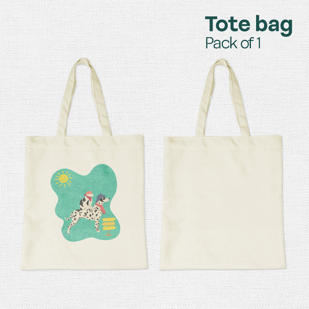 Dogs Day Out! Canvas Tote Bag, 100% Recycled Fabric, Pack of 1
