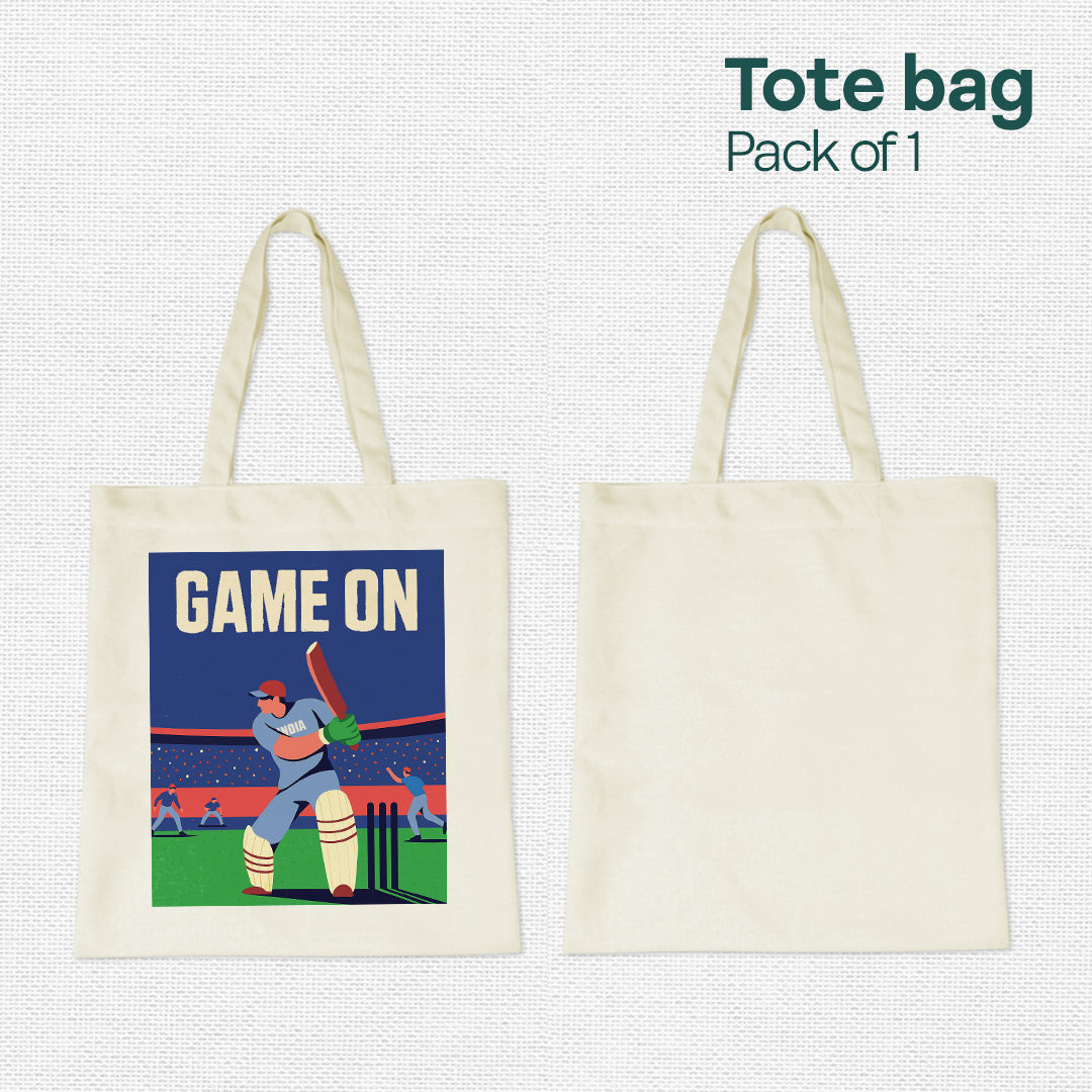 Game On! Canvas Tote Bag, 100% Recycled Fabric, Pack of 1