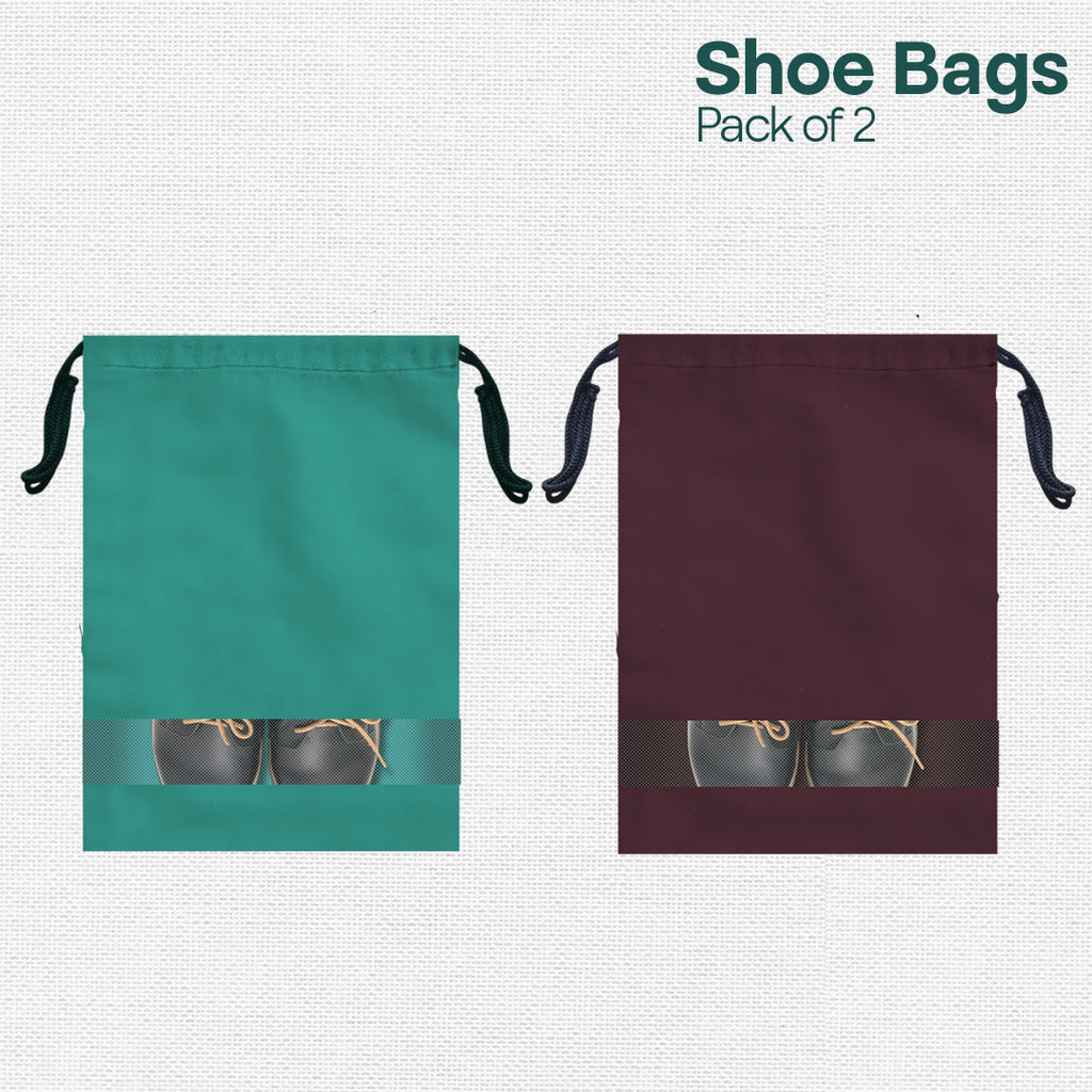 Badass Bold Unisex Shoe Bags, 100% Recycled Fabric, Pack of 2, Series 4