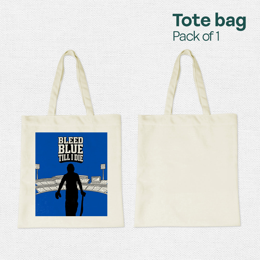 Bleed Blue! Canvas Tote Bag, 100% Recycled Fabric, Pack of 1