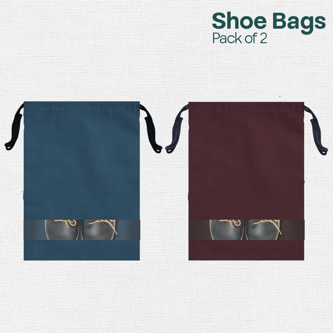 Badass Bold Unisex Shoe Bags, 100% Recycled Fabric, Pack of 2, Series 2