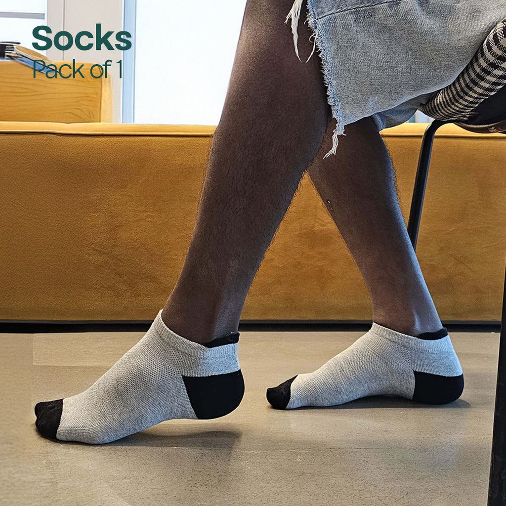 Everyday White! Unisex Socks with Puller, Premium Combed Cotton, Ankle Length, Pack of 1