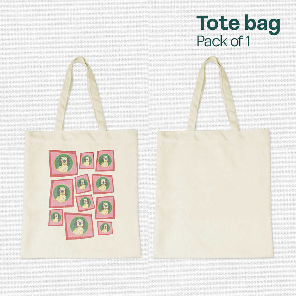Dogs Dogs Dogs! Canvas Tote Bag, 100% Recycled Fabric, Pack of 1