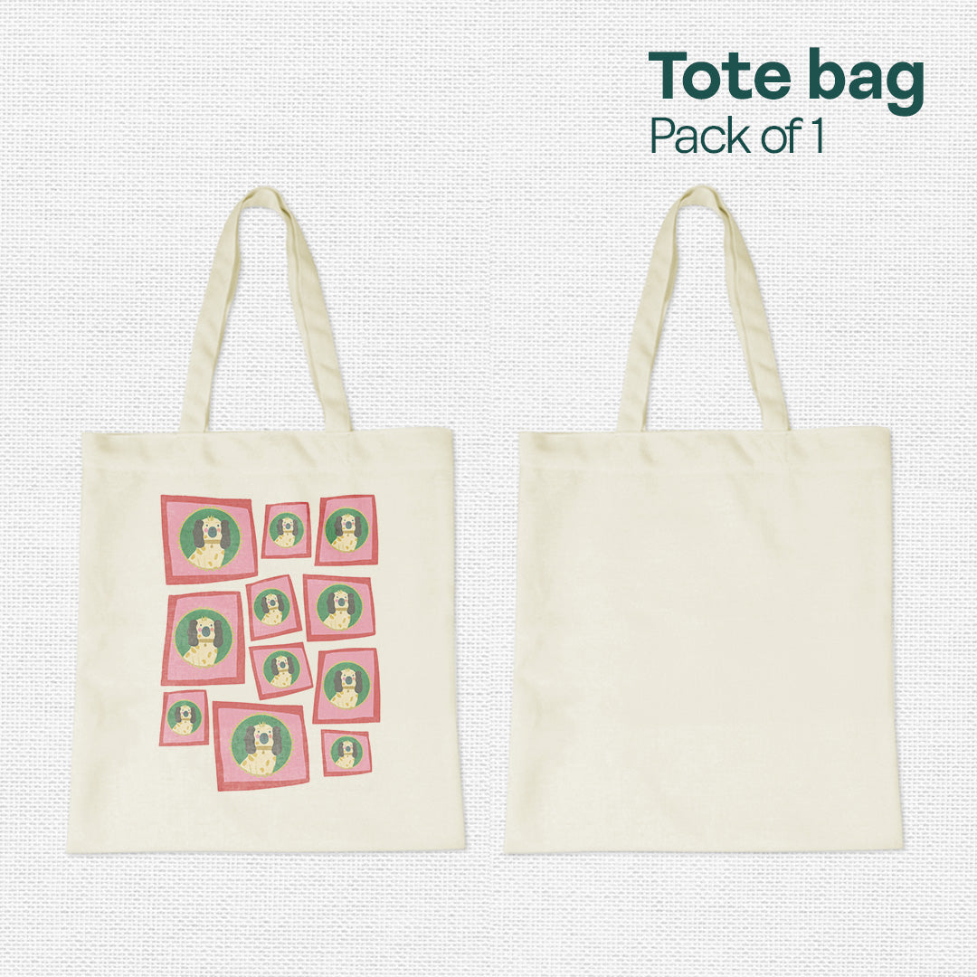 Dogs Dogs Dogs! Canvas Tote Bag, 100% Recycled Fabric, Pack of 1