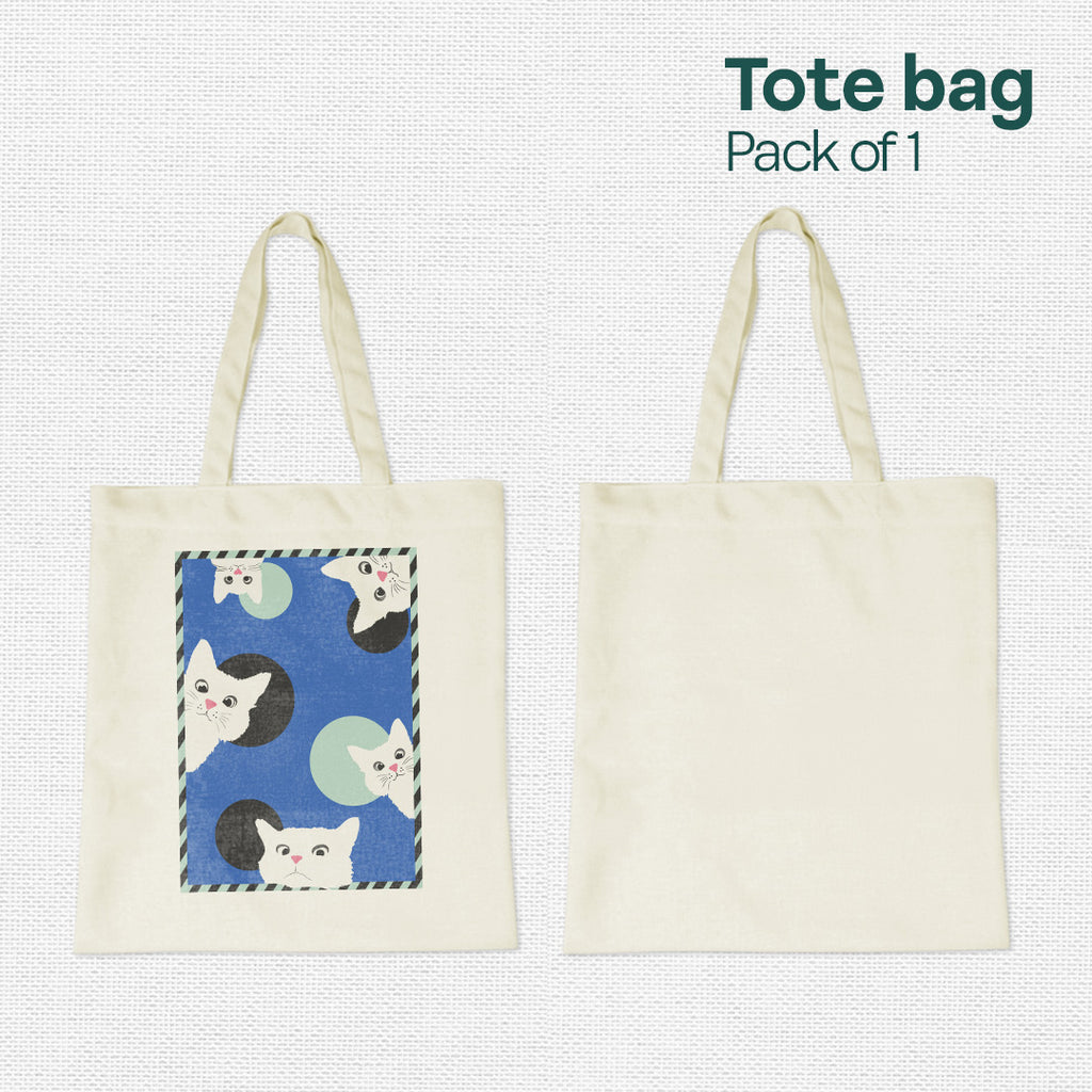 Cat-Mania! Canvas Tote Bag, 100% Recycled Fabric, Pack of 1
