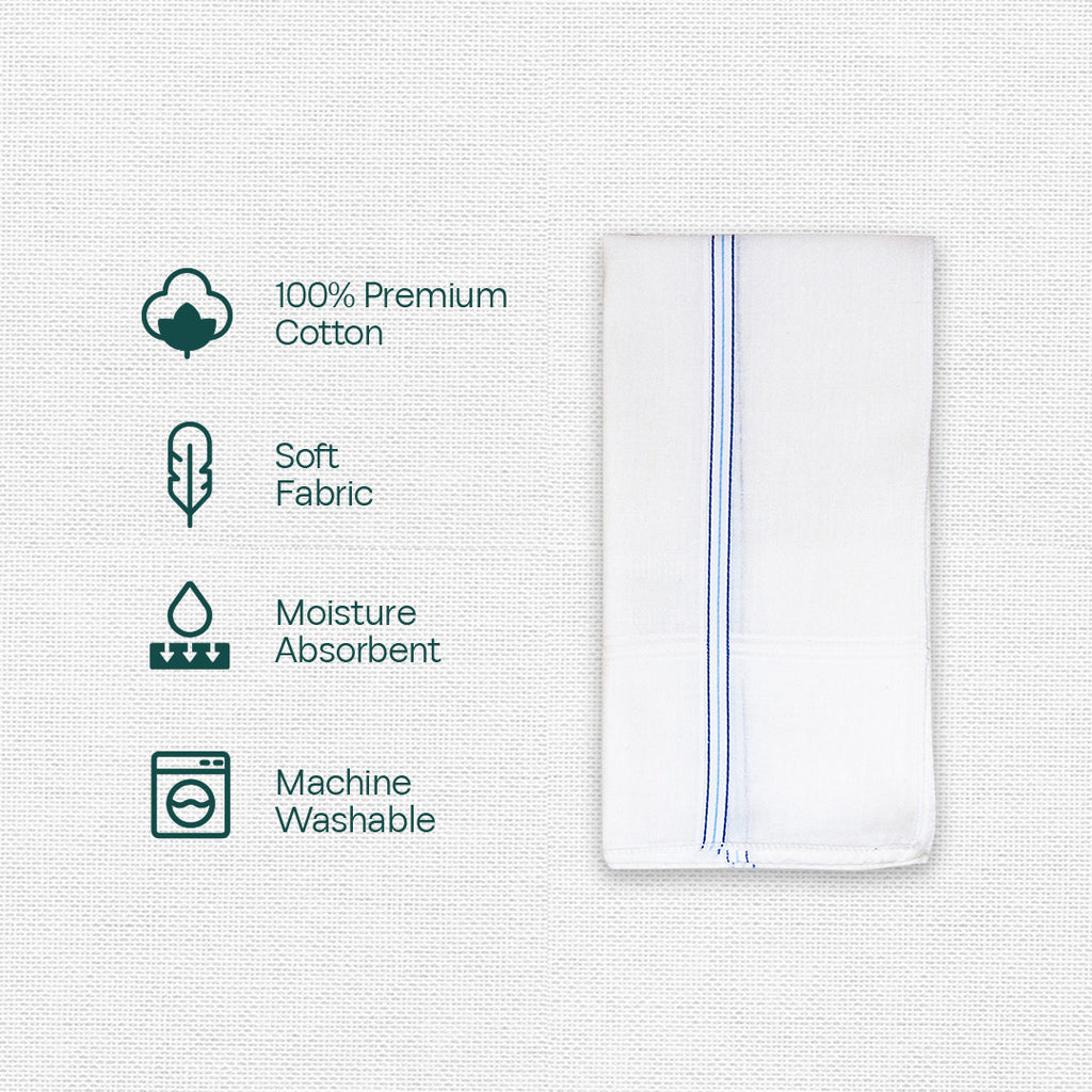 Casualistic! Premium 100% Cotton Handkerchiefs, Pack of 3