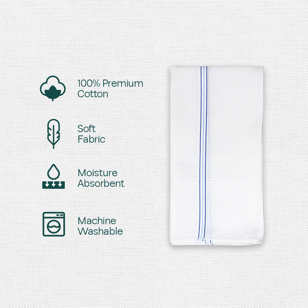 Casualistic! Premium 100% Cotton Handkerchiefs, Pack of 3