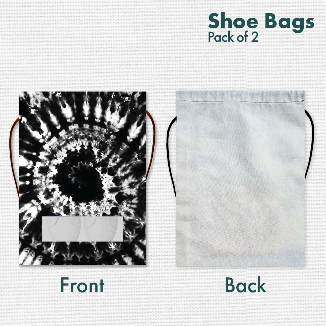 Tye Dye Unisex Shoe Bags, 100% Recycled Fabric, Pack of 2, Series 1