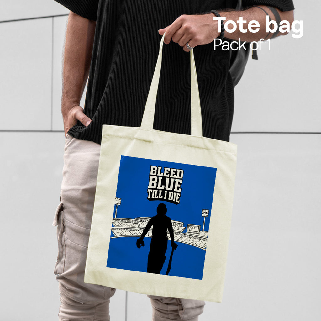 Bleed Blue! Canvas Tote Bag, 100% Recycled Fabric, Pack of 1