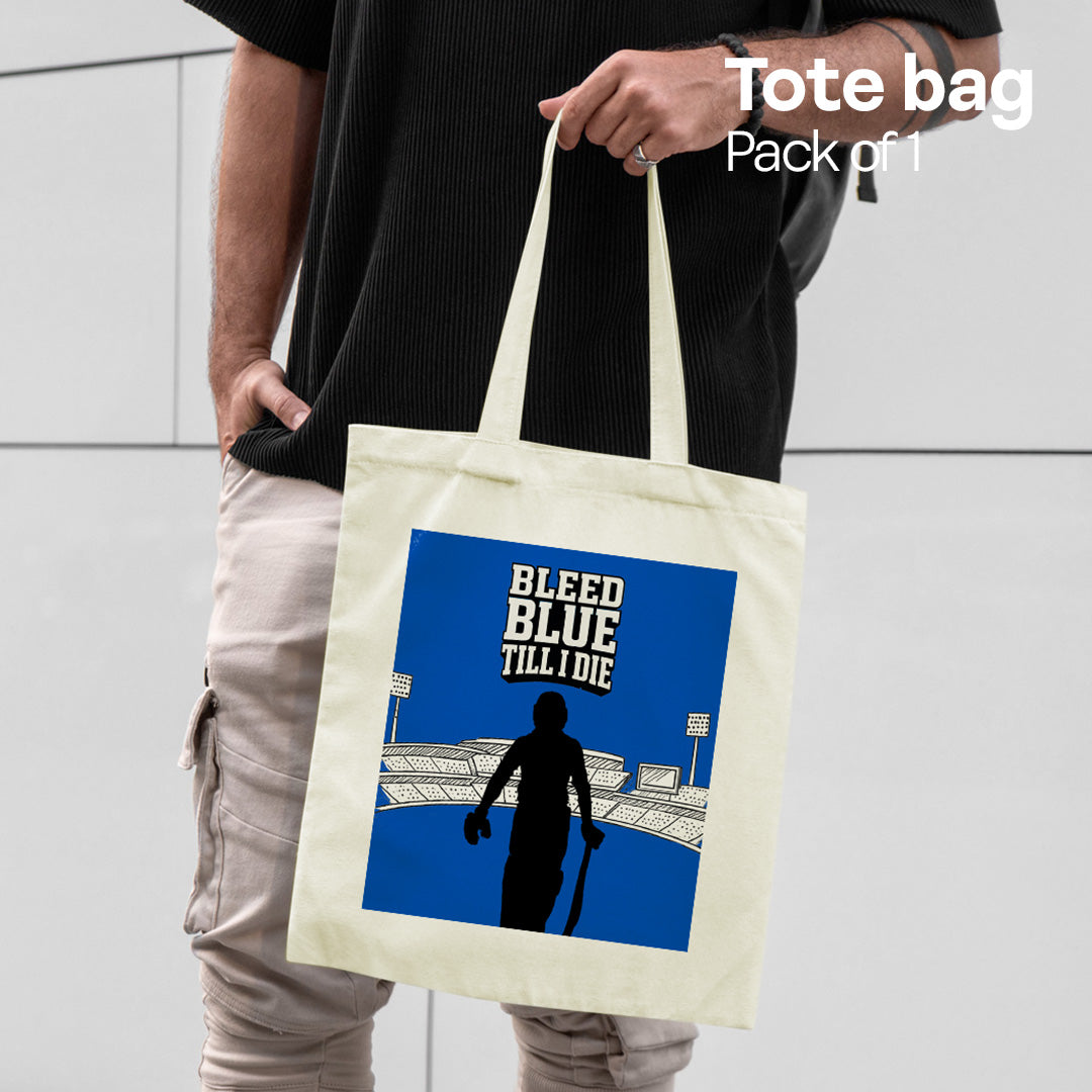 Bleed Blue! Canvas Tote Bag, 100% Recycled Fabric, Pack of 1