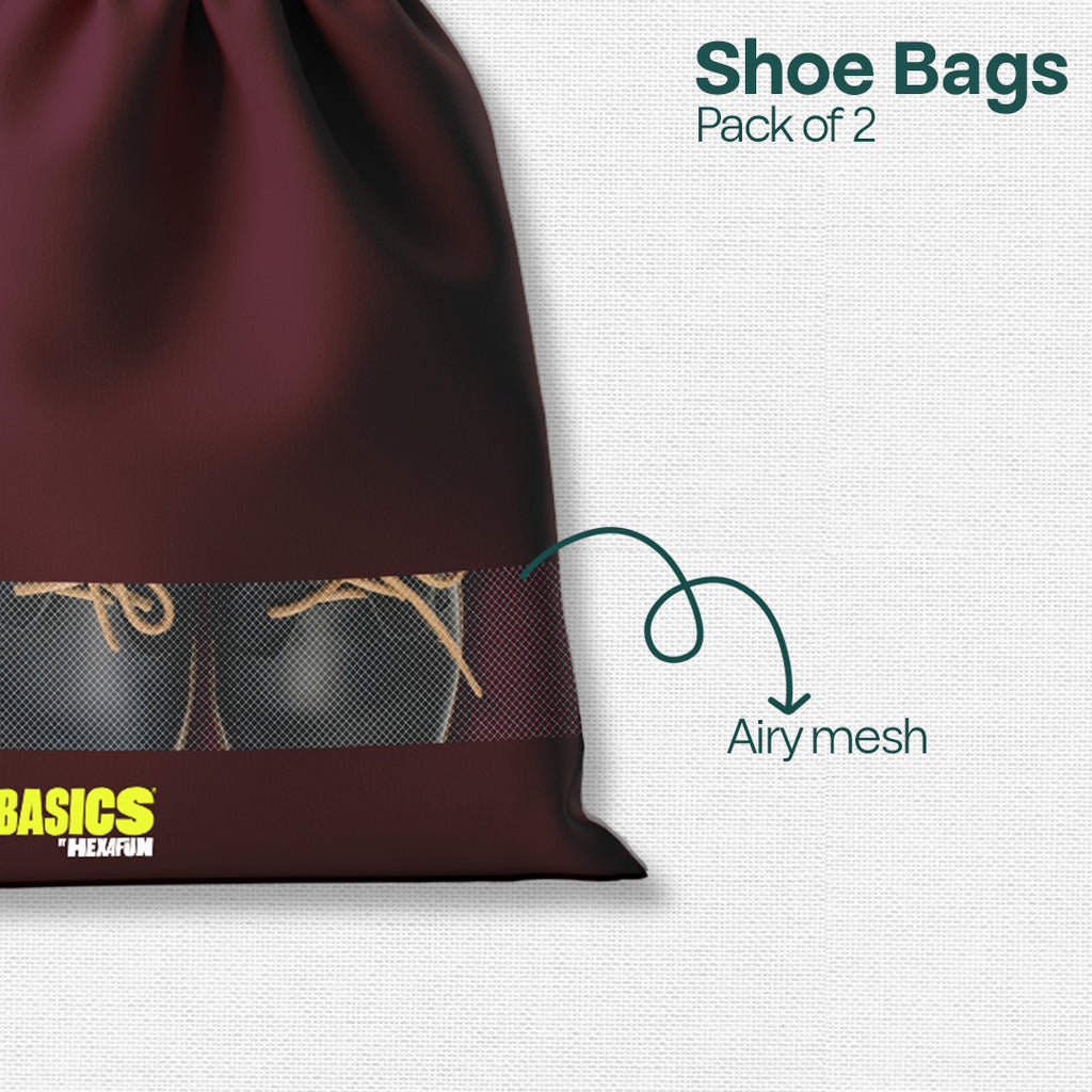 Badass Bold Unisex Shoe Bags, 100% Recycled Fabric, Pack of 2, Series 4