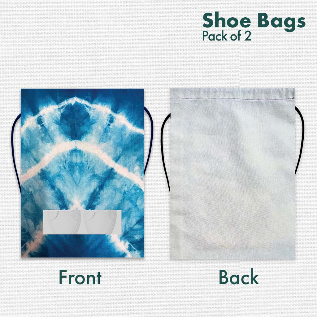 Tye Dye Unisex Shoe Bags, 100% Recycled Fabric, Pack of 2, Series 2