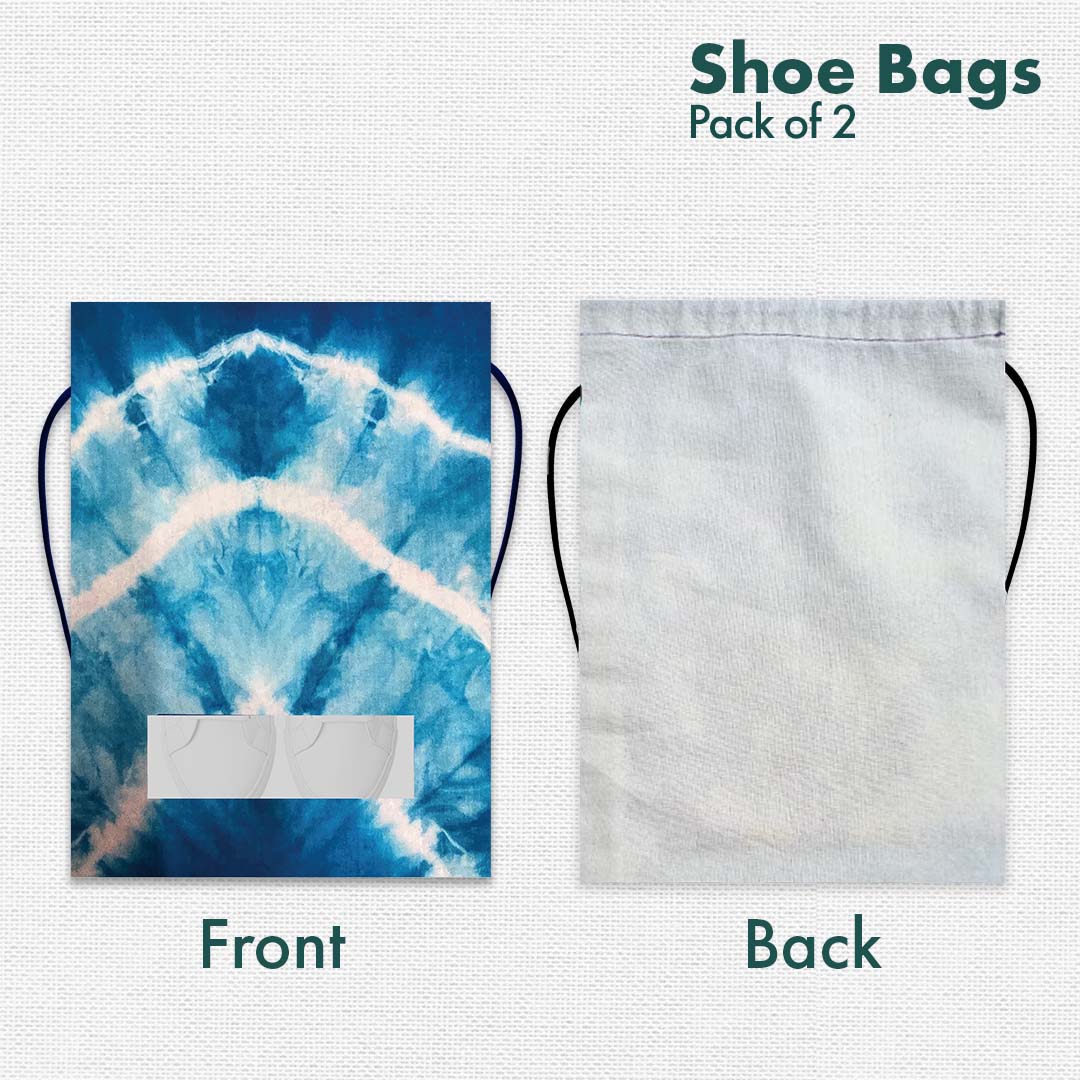 Tye Dye Unisex Shoe Bags, 100% Recycled Fabric, Pack of 2, Series 2