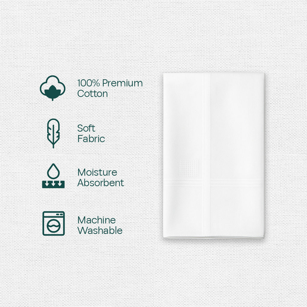 Formalistic! Premium 100% Cotton Handkerchiefs, Pack of 3