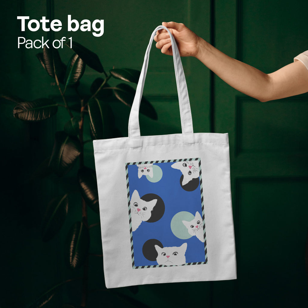 Cat-Mania! Canvas Tote Bag, 100% Recycled Fabric, Pack of 1